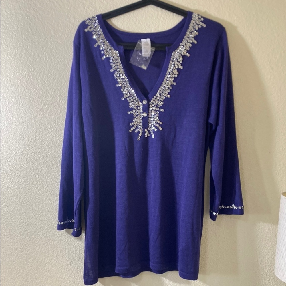 Embellished Purple Women's Top
